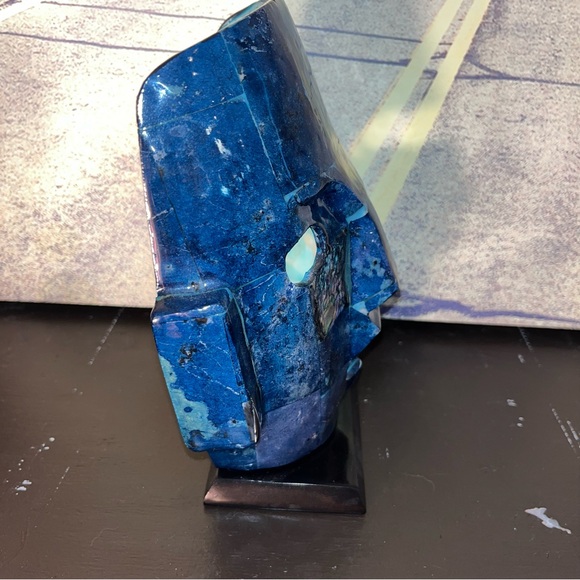 Mayan Aztec Death Mask Burial Mother of Pearl Sculpture 7” Tribal Mosaic Abalone - Picture 4 of 5